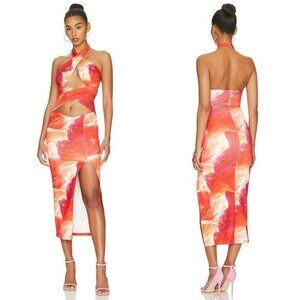 superdown Pixie Halter Midi Dress - Pink Multi